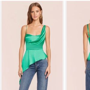 Amanda Uprichard silk top in Jungle green